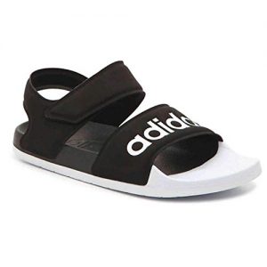 adidas Womens adilette Sandals Slide, black/white/black, 8 M US