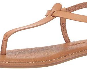 Amazon Essentials Womens Casual Thong with Ankle Strap Sandal, Natural, 8 B US
