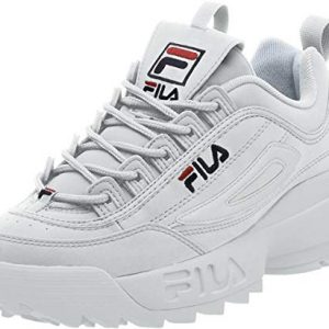 Fila Mens Disruptor II Sneaker,White/Peacoat/Vinred,9.5 M